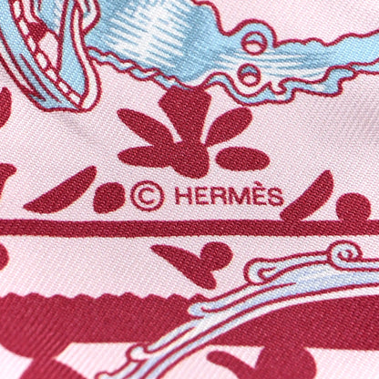 Hermes Silk Etriers Remix Twilly Rose Pale Bordeaux 3 of 3