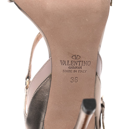 Valentino Garavani Metallic Nappa Buckle Ankle Strap Pumps 36 Sasso 6 of 10
