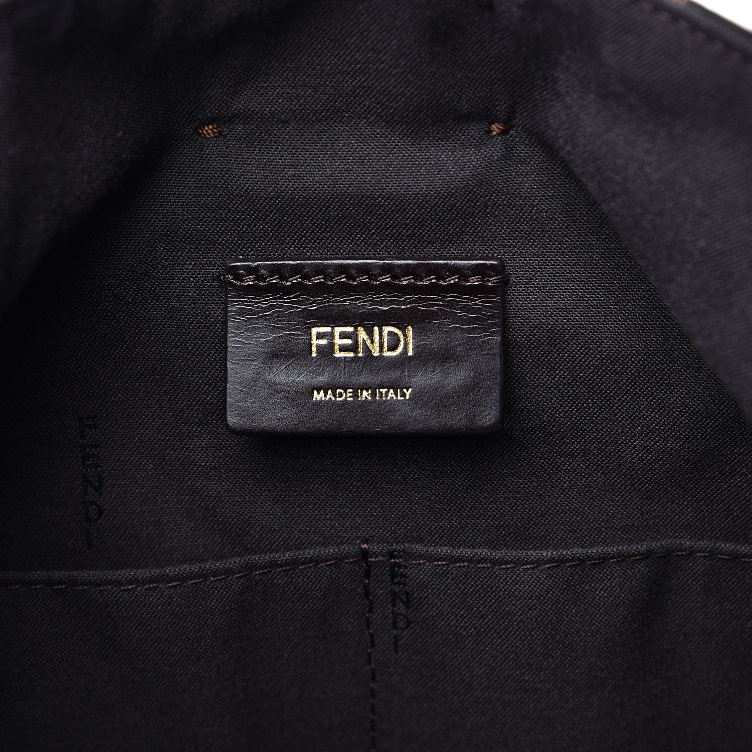 Fendi Zucca Vitello Artic Small Clasp Top Hobo Bag Tobacco Castagna 5 of 10