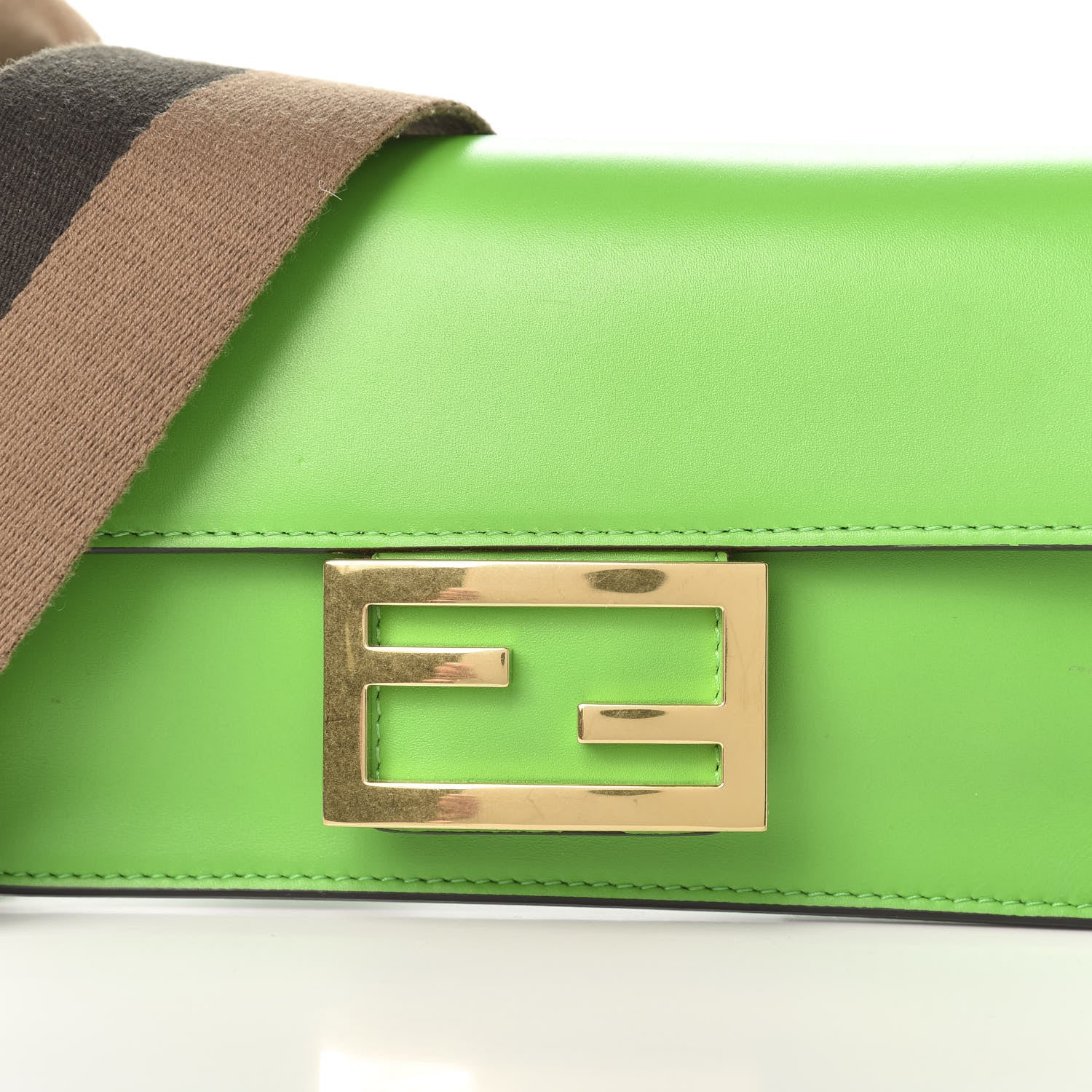 Fendi Vitello King Mini Flat Baguette Tomatillo 11 of 11