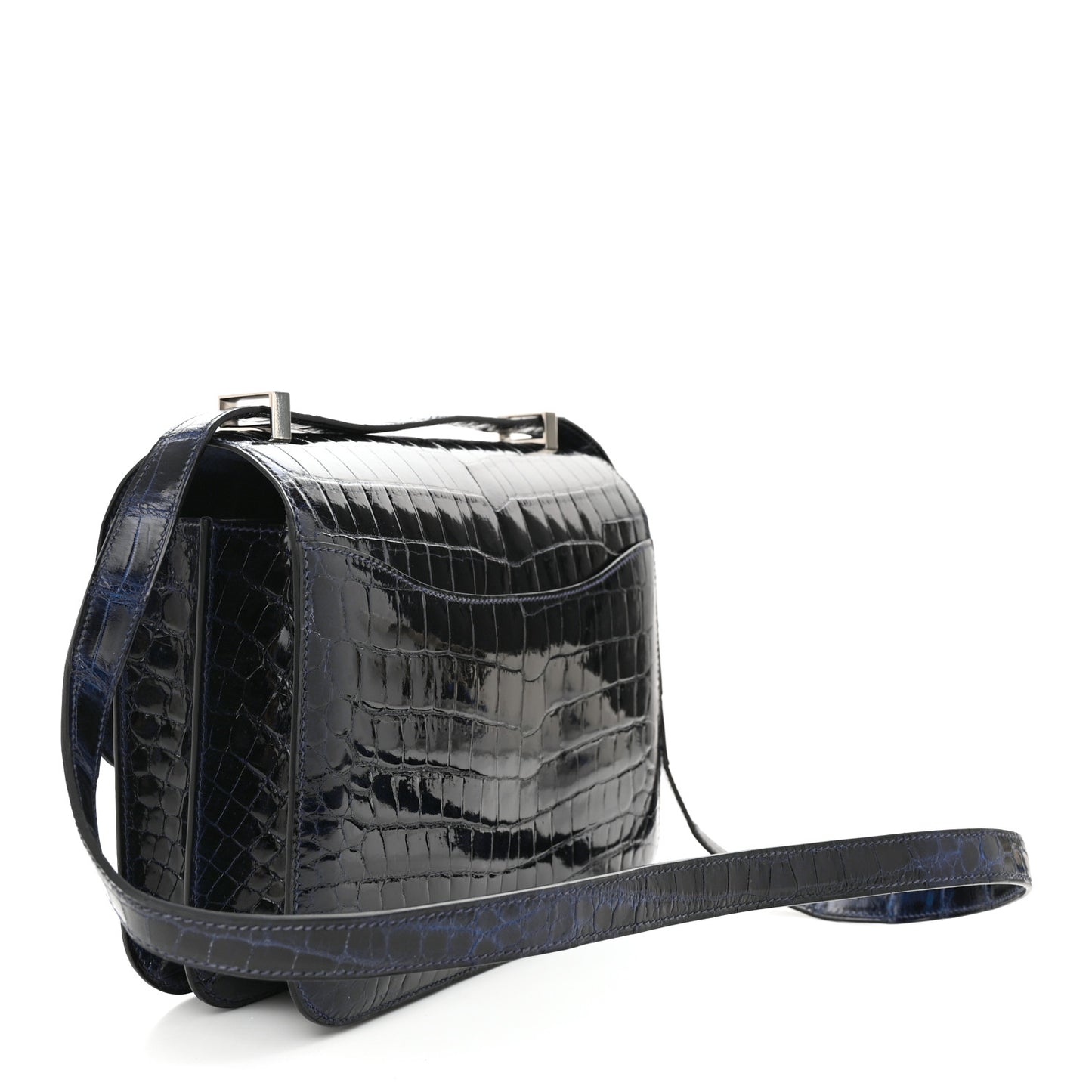 Shiny Niloticus Crocodile Constance 24 Bleu Marine
