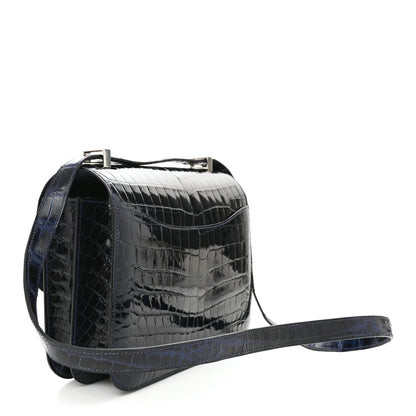 Hermes Shiny Niloticus Crocodile Constance 24 Bleu Marine 3 of 14