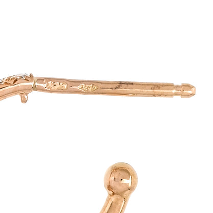 Chanel 18K Rose Gold Diamond Extrait de Camelia Drop Earrings 4 of 6