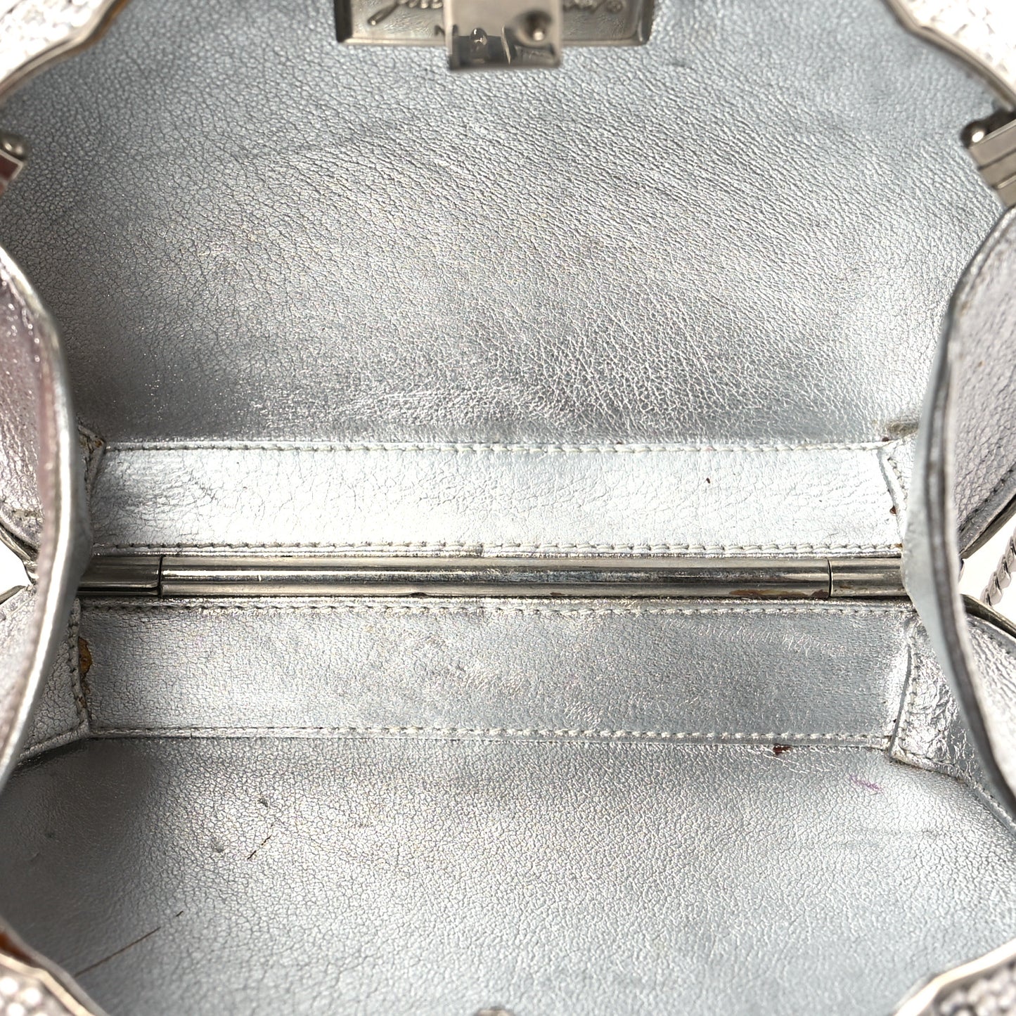 Swarovski Crystal Minaudiere Clutch Silver