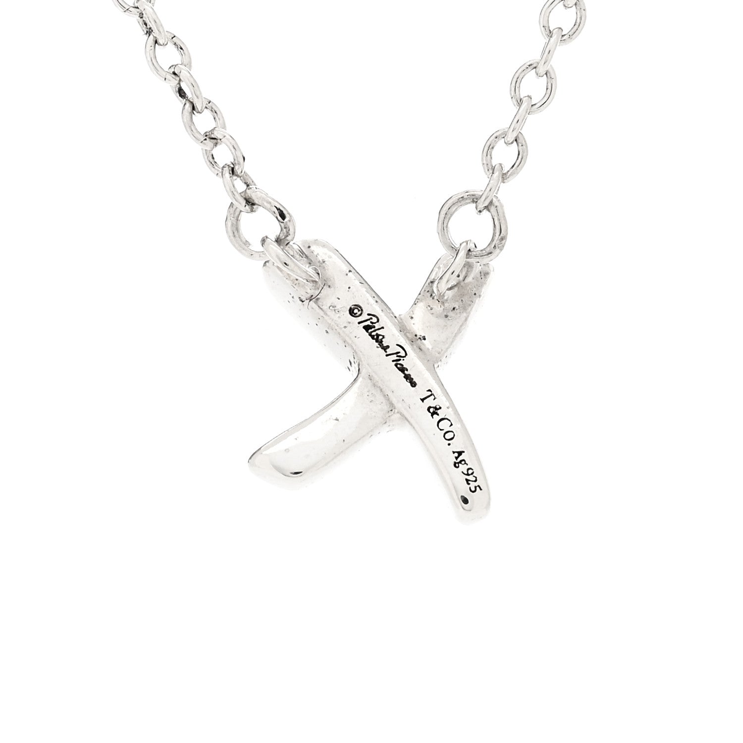 Tiffany Sterling Silver Paloma Picasso Graffiti X Pendant Necklace 3 of 4