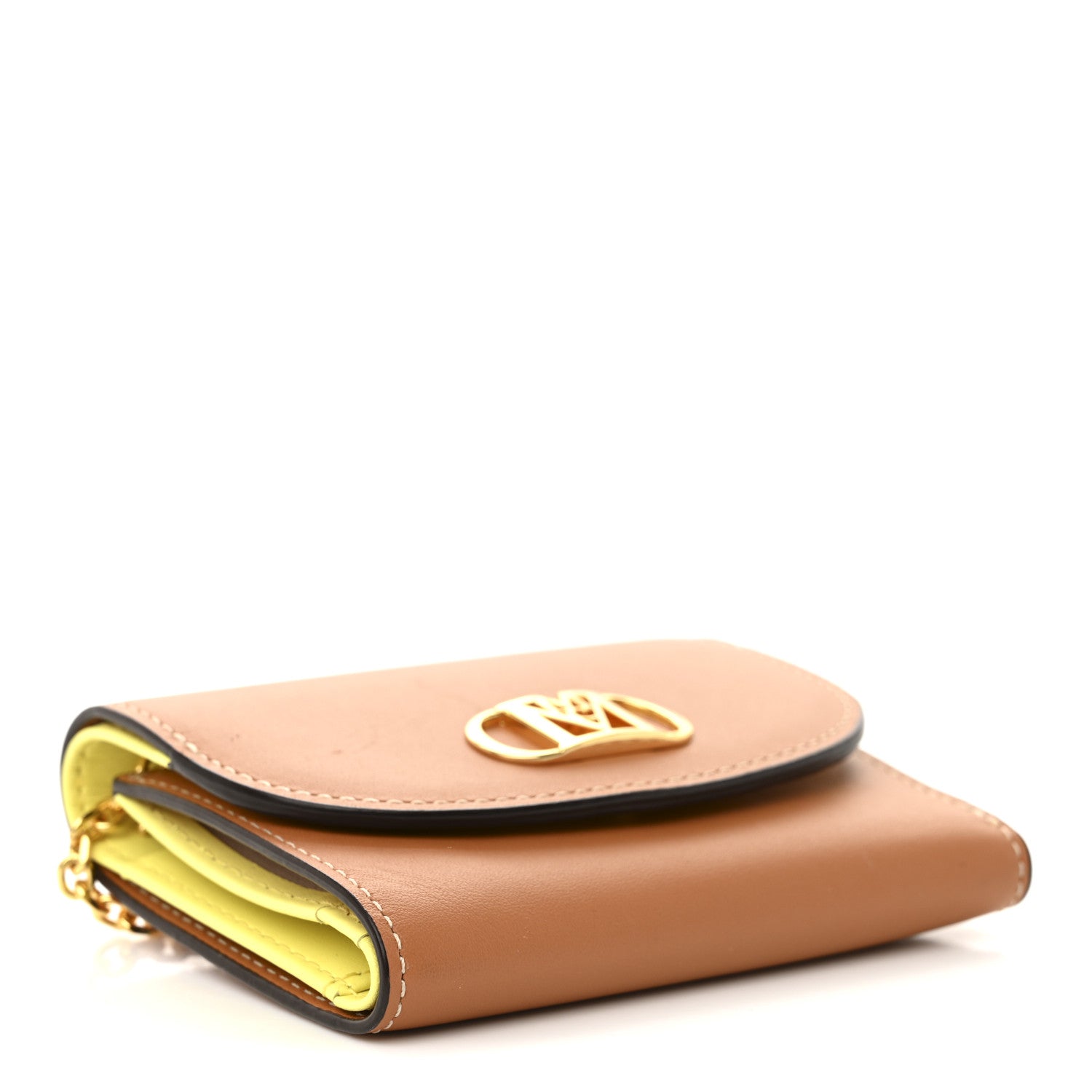 MCM Calfskin Mode Mini Travia Chain Wallet Cognac 4 of 12