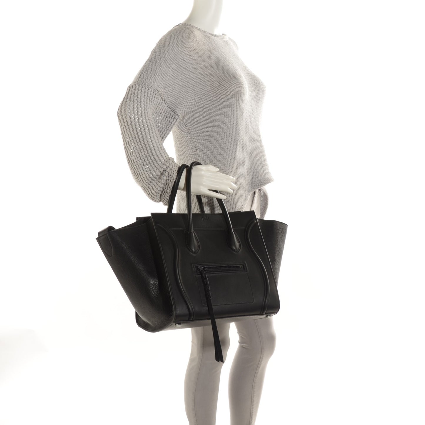 Supple Calfskin Medium Phantom Luggage Black