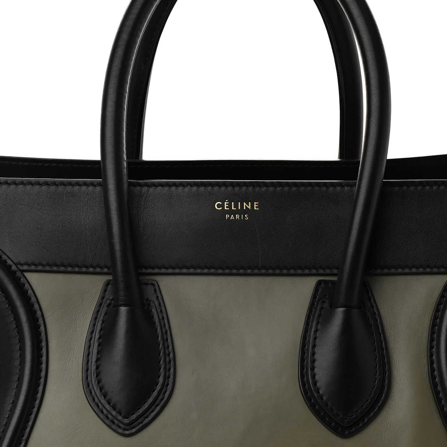 Smooth Calfskin Suede Mini Tri-Color Luggage Almond