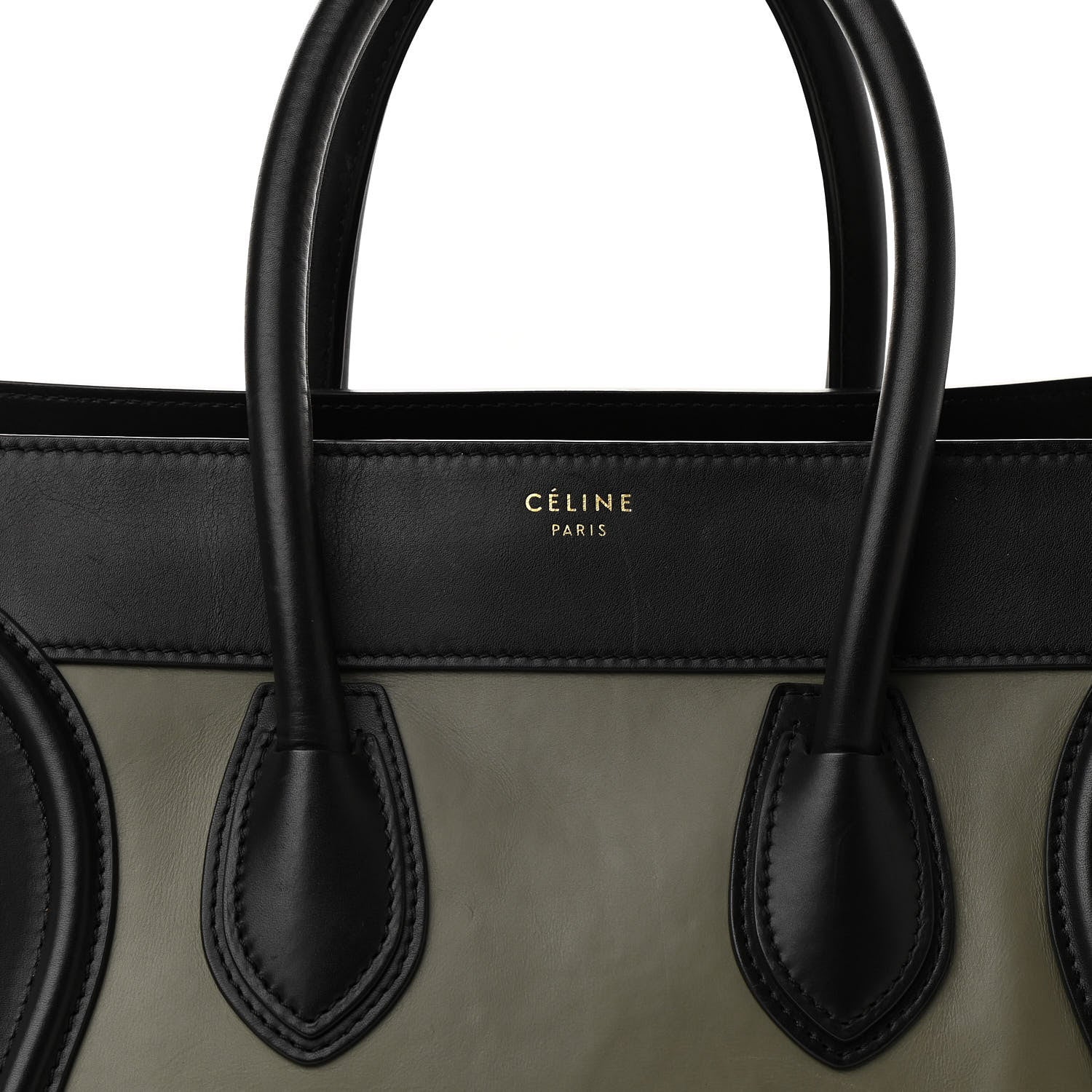 Celine Smooth Calfskin Suede Mini Tri-Color Luggage Almond 6 of 11