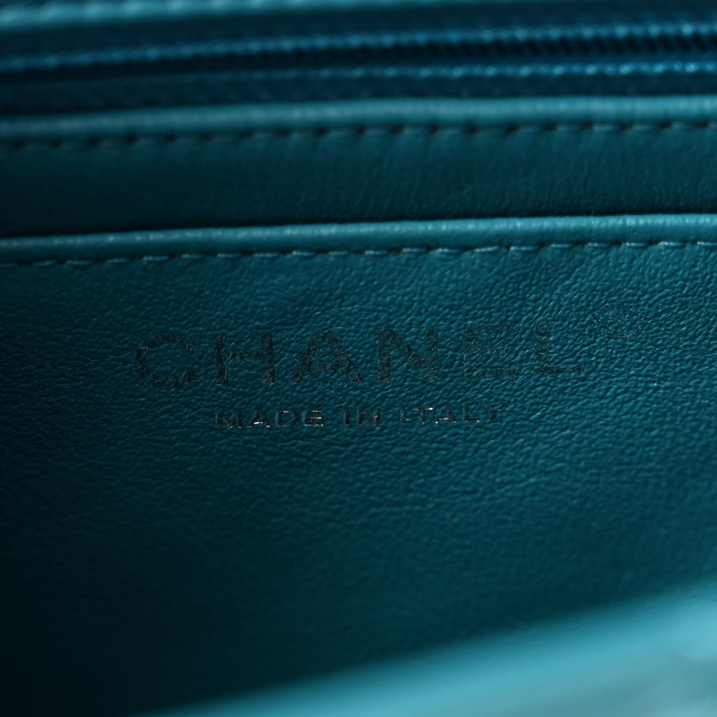 Patent Quilted Mini Rectangular Flap Turquoise