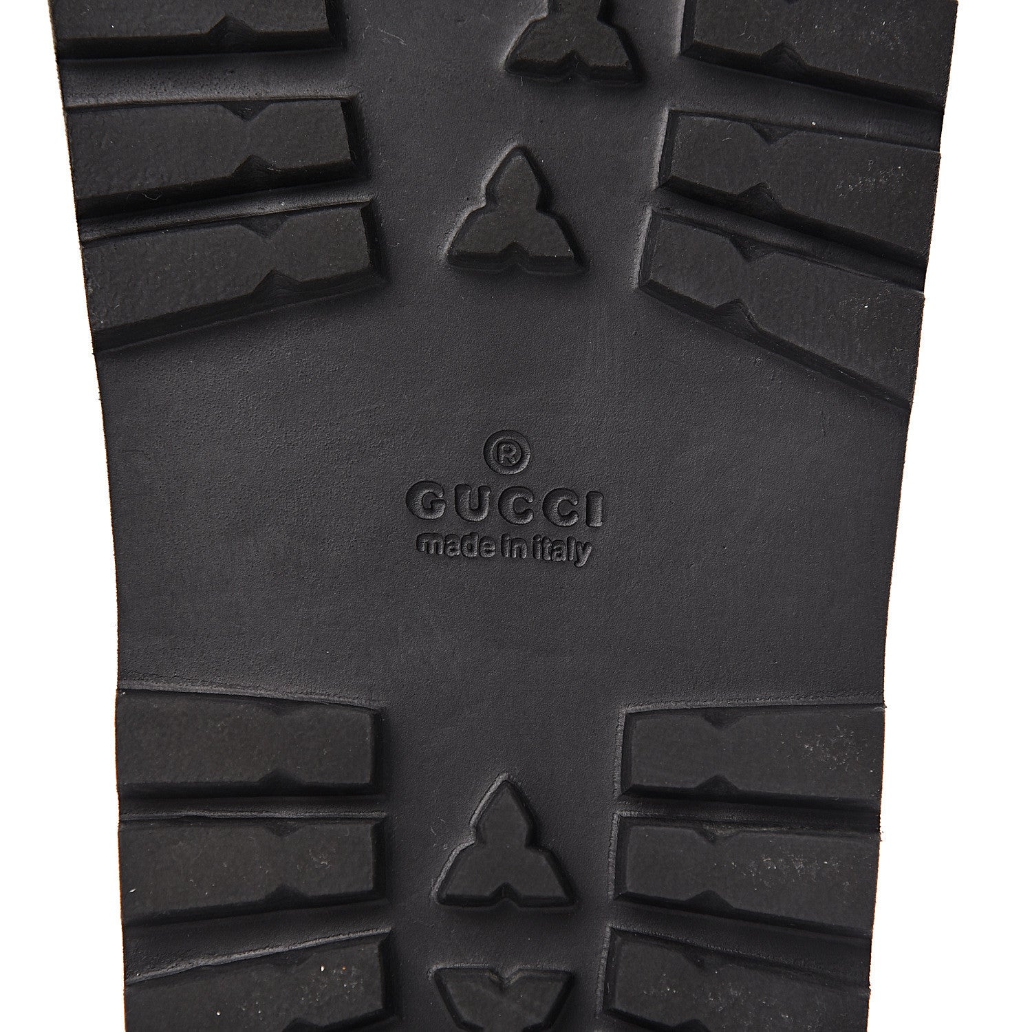 Gucci Rubber Web Mens Lug Sole Slide Sandals 10 Black Green Red 6 of 14
