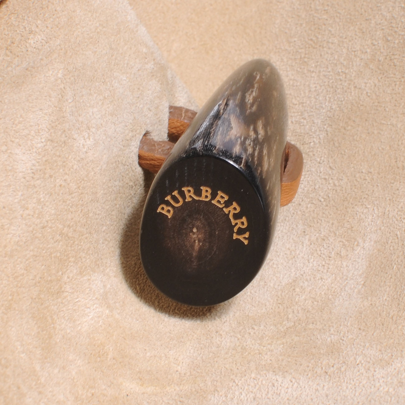 Suede Haymarket Check Horn Toggle Shoulder Bag