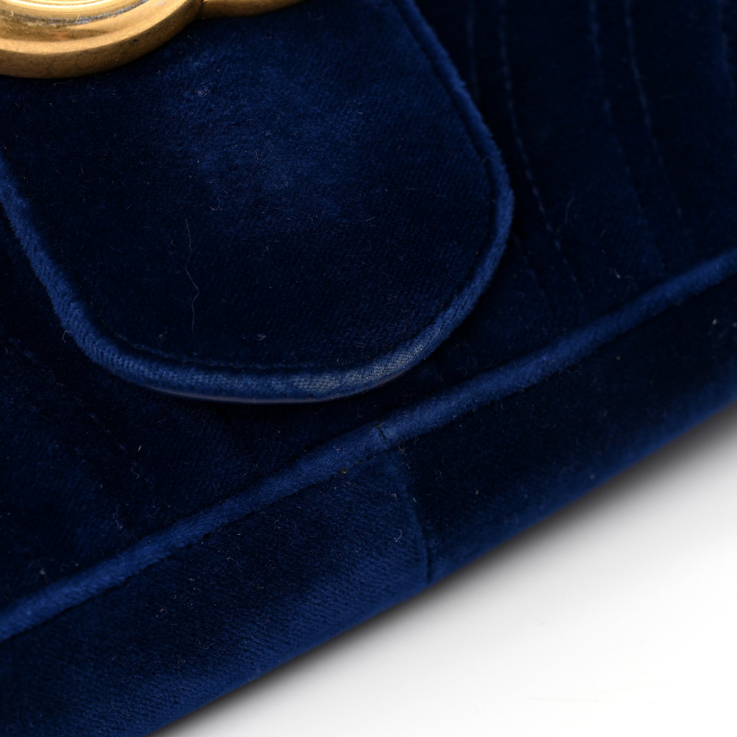 Velvet Matelasse Medium GG Marmont Shoulder Bag Cobalt Blue