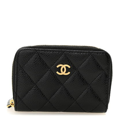 Chanel Caviar Quilted Zip Coin Purse Black 1 of 7