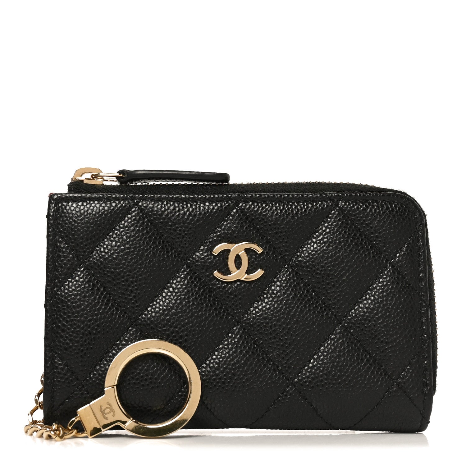 Chanel Caviar Quilted Zipped Key Holder Case Black 1 of 8