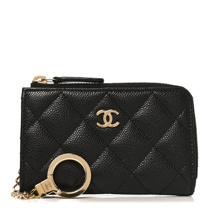 Chanel Caviar Quilted Zipped Key Holder Case Black 1 of 8