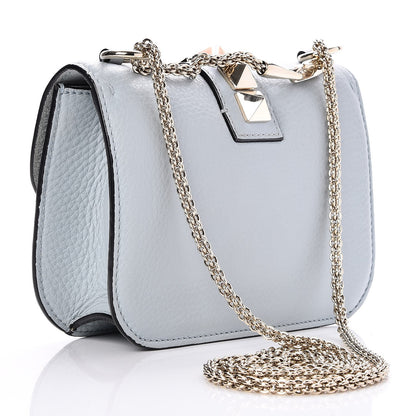 Valentino Garavani Pebbled Calfskin Small Glam Lock Rockstud Flap Sky Sorbet 3 of 6