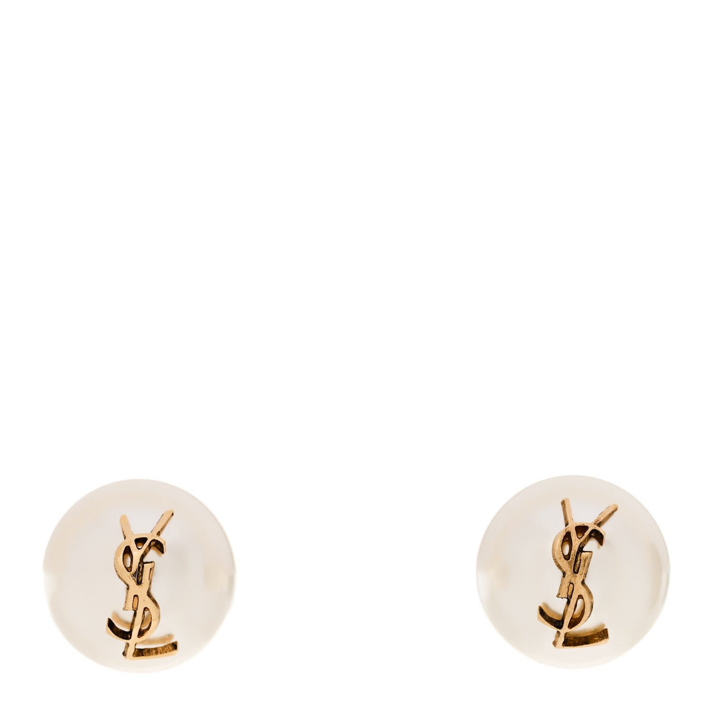 Metal Pearl Cassandre Earrings Gold Cream