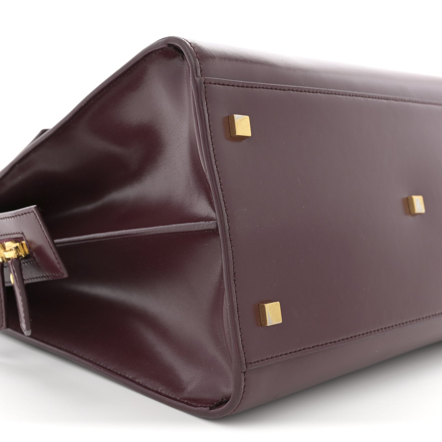 Saint Laurent Shiny Calfskin Large Uptown Tote Burgundy 9 of 13
