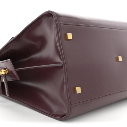 Saint Laurent Shiny Calfskin Large Uptown Tote Burgundy 9 of 13