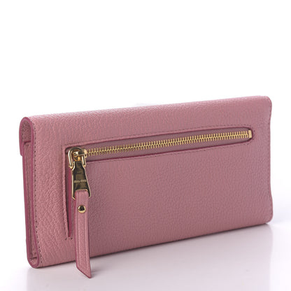 Miu Miu Goatskin Madras Love Forever Envelope Wallet Rosa 3 of 10