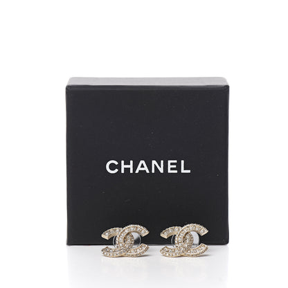 Chanel Crystal CC Earrings Gold 5 of 5