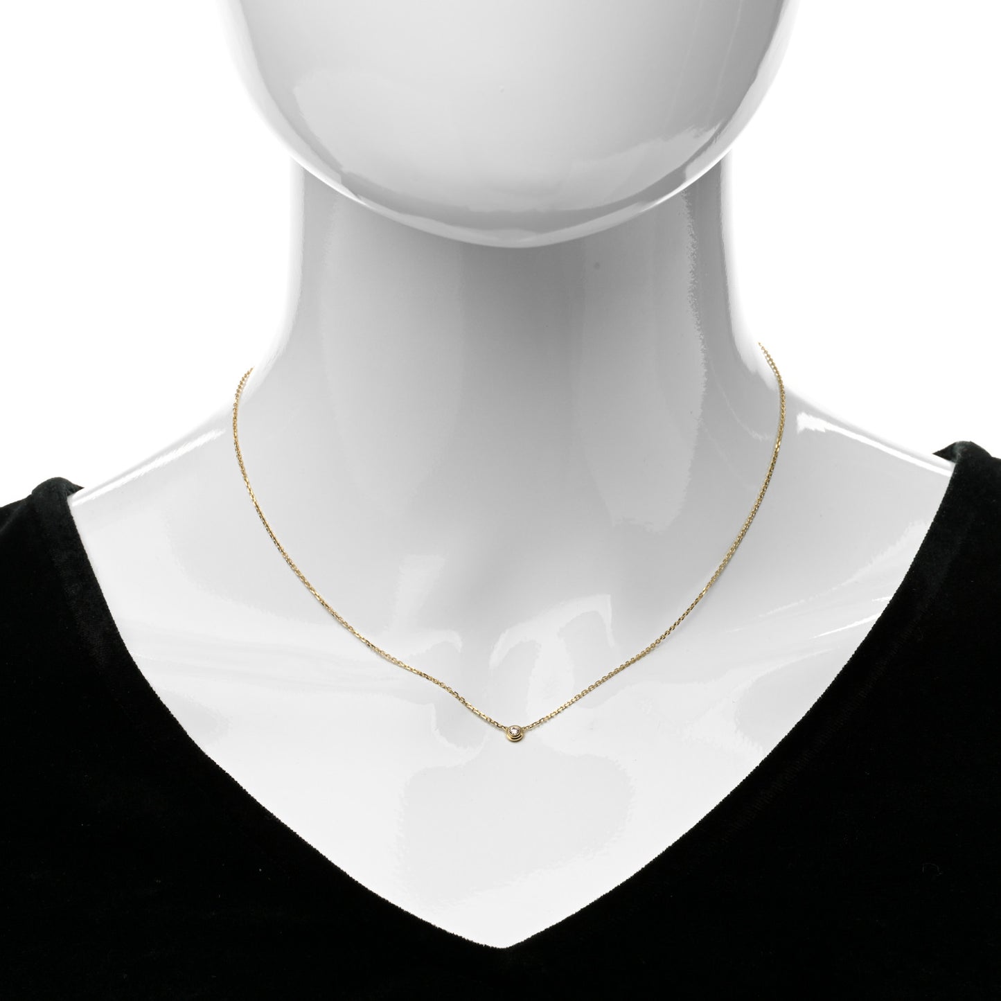 18K Yellow Gold Diamond XS D'Amour Pendant Necklace