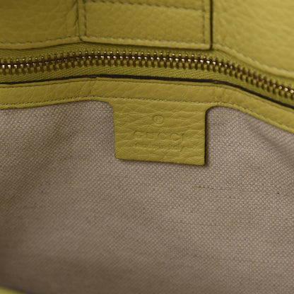 Gucci Pebbled Calfskin Medium Bamboo Shopper Tote Citrus 7 of 10
