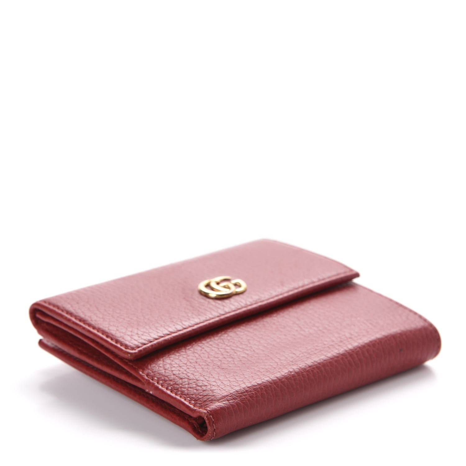 Gucci Dollar Calfskin Double G French Flap Wallet Hibiscus Red 3 of 8