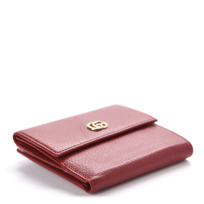Gucci Dollar Calfskin Double G French Flap Wallet Hibiscus Red 3 of 8