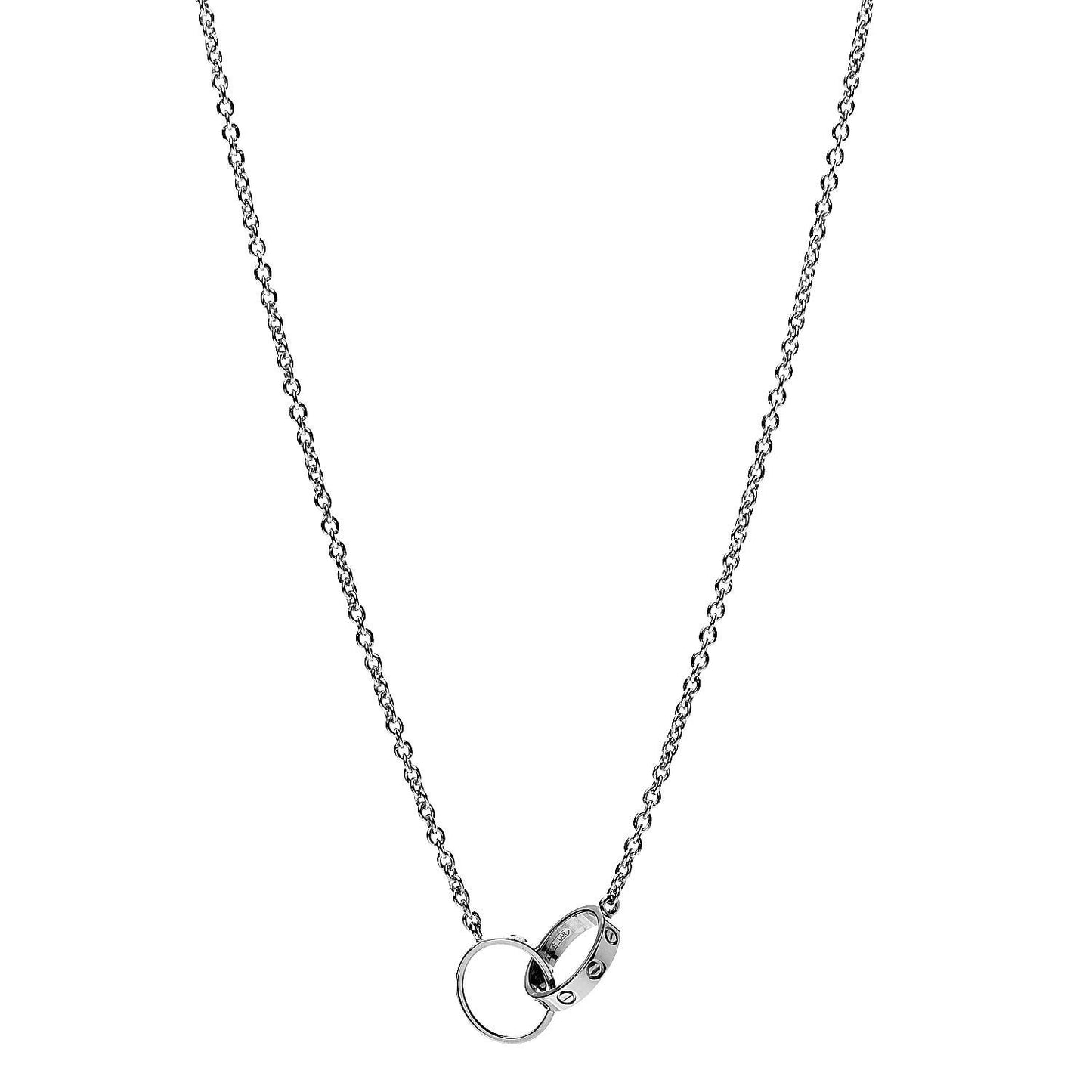 18K White Gold Interlocking LOVE Necklace