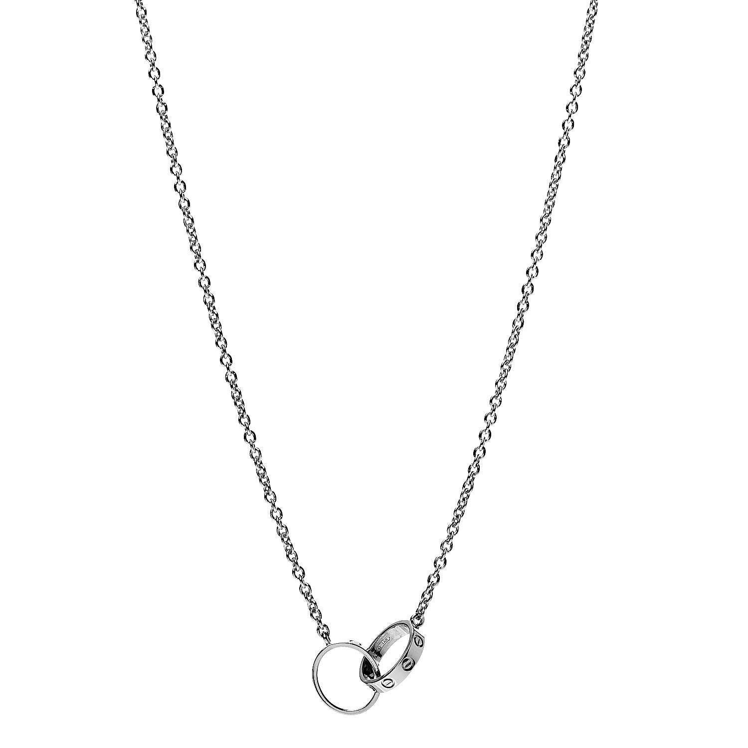 Cartier 18K White Gold Interlocking LOVE Necklace 1 of 7