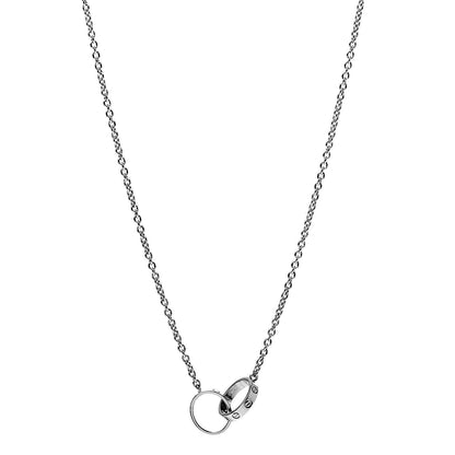 Cartier 18K White Gold Interlocking LOVE Necklace 1 of 7