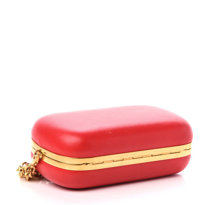 Alexander McQueen Calfskin Dagger Skull Box Clutch Red 4 of 11