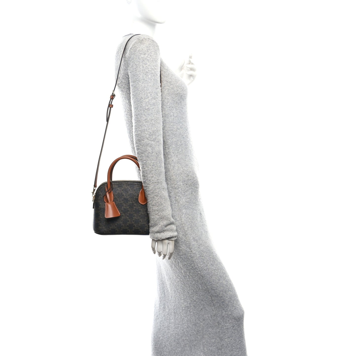 Canvas Calfskin Triomphe Teen Honorine Bag Tan