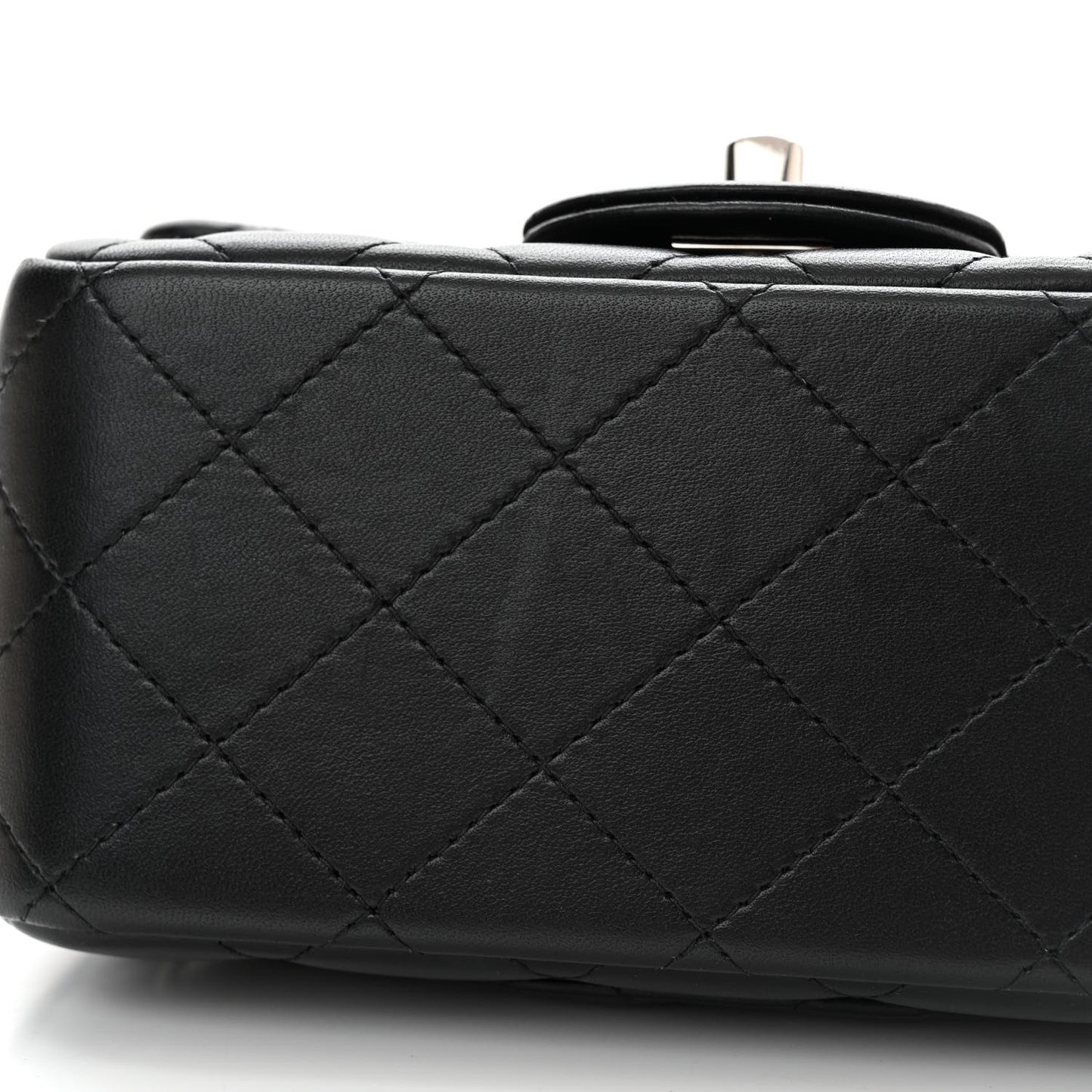 Lambskin Quilted Mini Square Flap Black