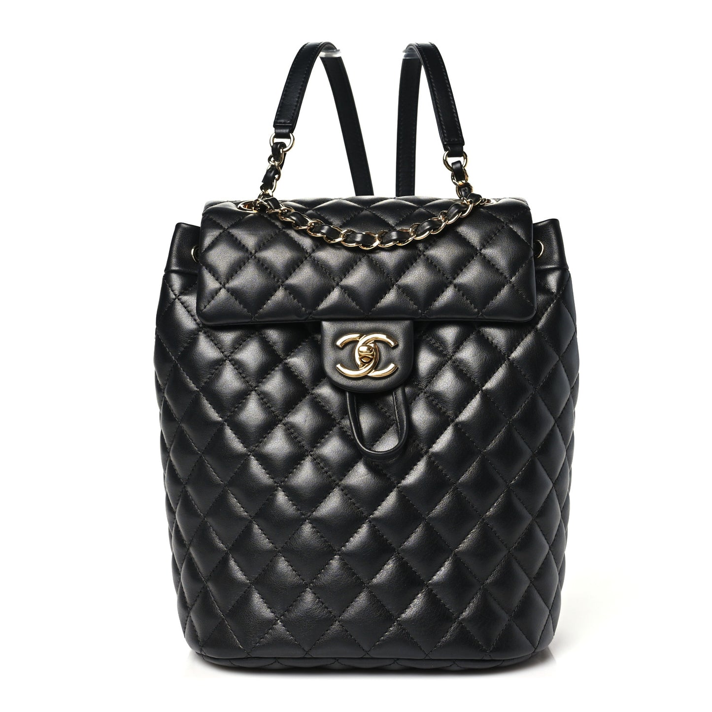 Calfskin Quilted Small Urban Spirit Backpack Black