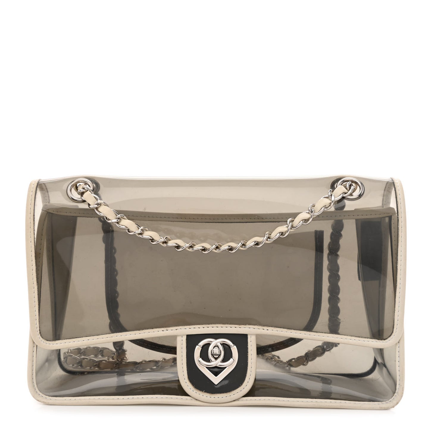 Lambskin Vinyl Large Naked Flap Silver