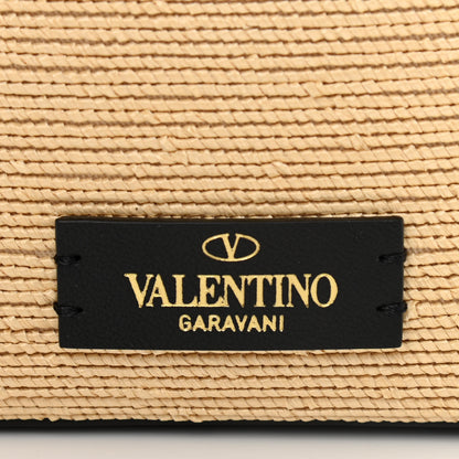 Valentino Garavani Raffia Vlogo Walk Bucket Bag Naturale Black 7 of 11