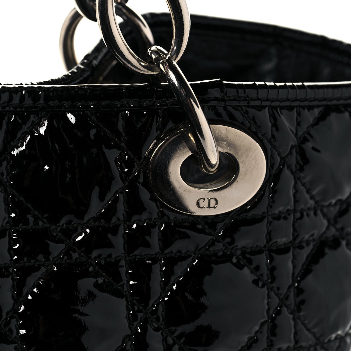 Patent Cannage Dior Soft Shopping Tote Black