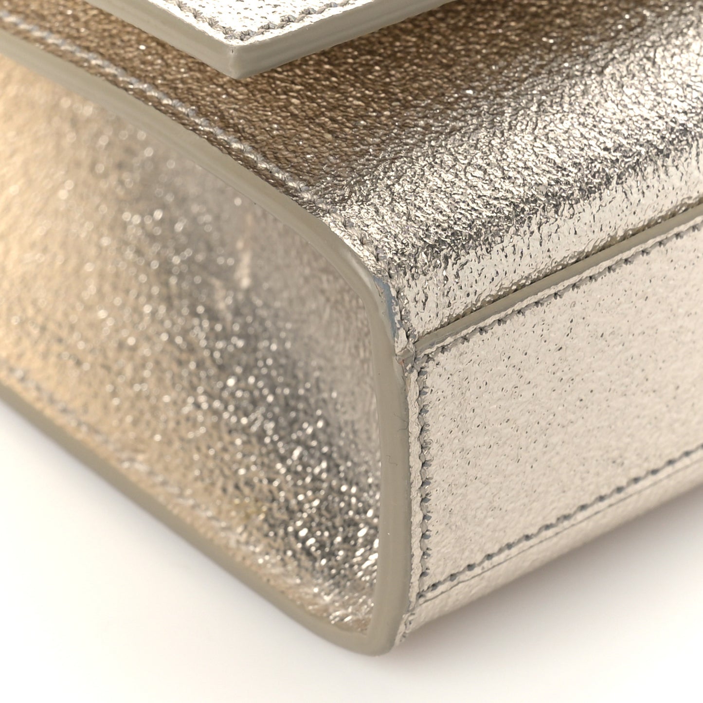 Metallic Calfskin Medium Classic Monogram Kate Satchel Pale Gold