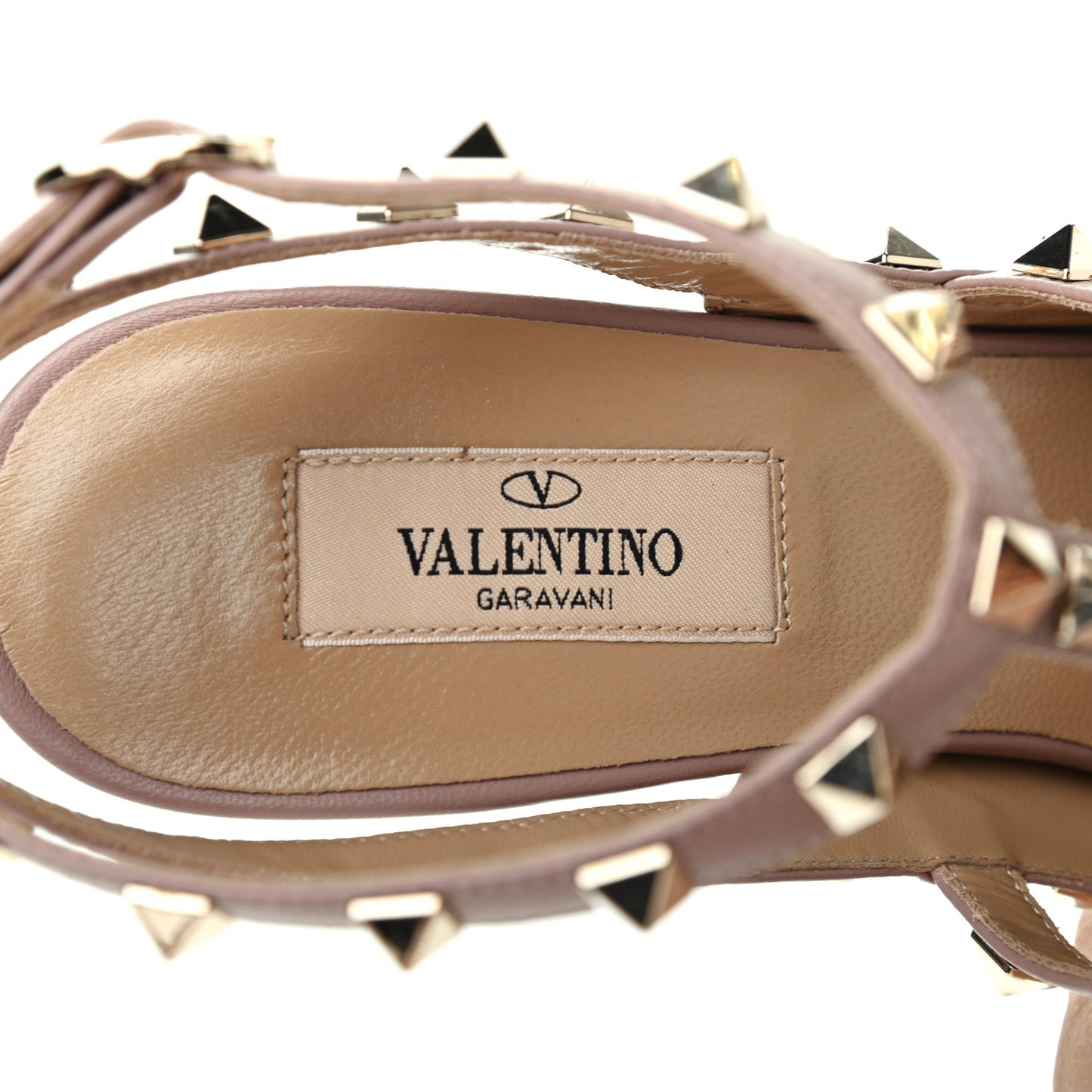 Patent Nappa Rockstud Ankle Strap 100mm Pumps 39.5 Rosso Valentino Poudre