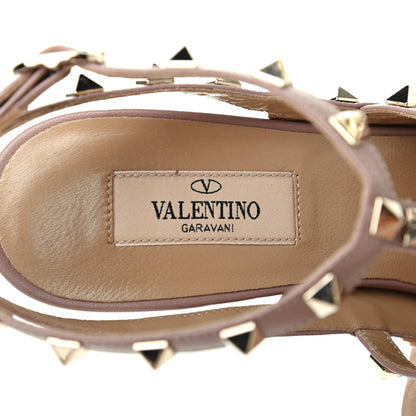 Valentino Garavani Patent Nappa Rockstud Ankle Strap 100mm Pumps 39.5 Rosso Valentino Poudre 6 of 8