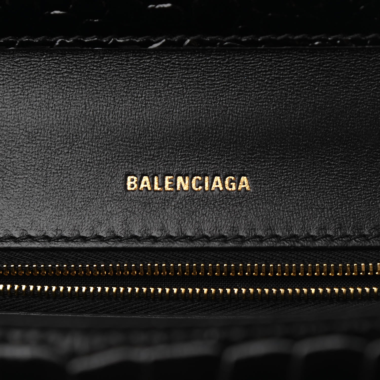 Balenciaga Shiny Calfskin Graffiti Logo Crocodile Embossed Medium Ghost Shoulder Bag Black White 9 of 11