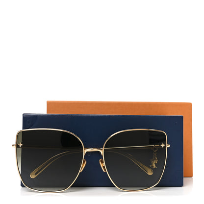 Louis Vuitton Metal LV Charm Cat Eye Sunglasses Z1720U Gold 7 of 7