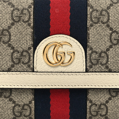 Gucci GG Supreme Monogram Textured Calfskin Web Ophidia Continental Wallet Beige White 8 of 12