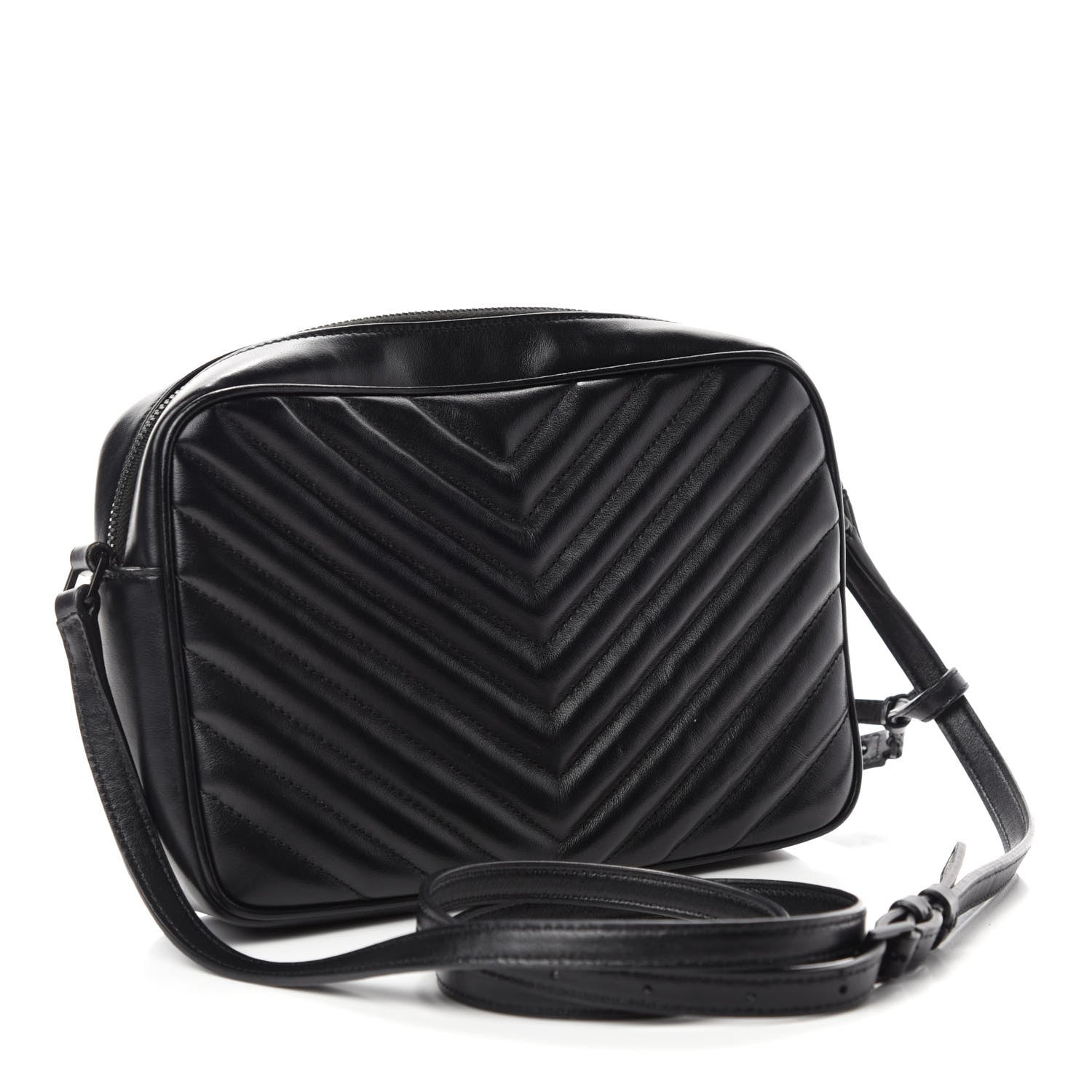 Saint Laurent Calfskin Matelasse Monogram Lou Camera Bag Black 3 of 12