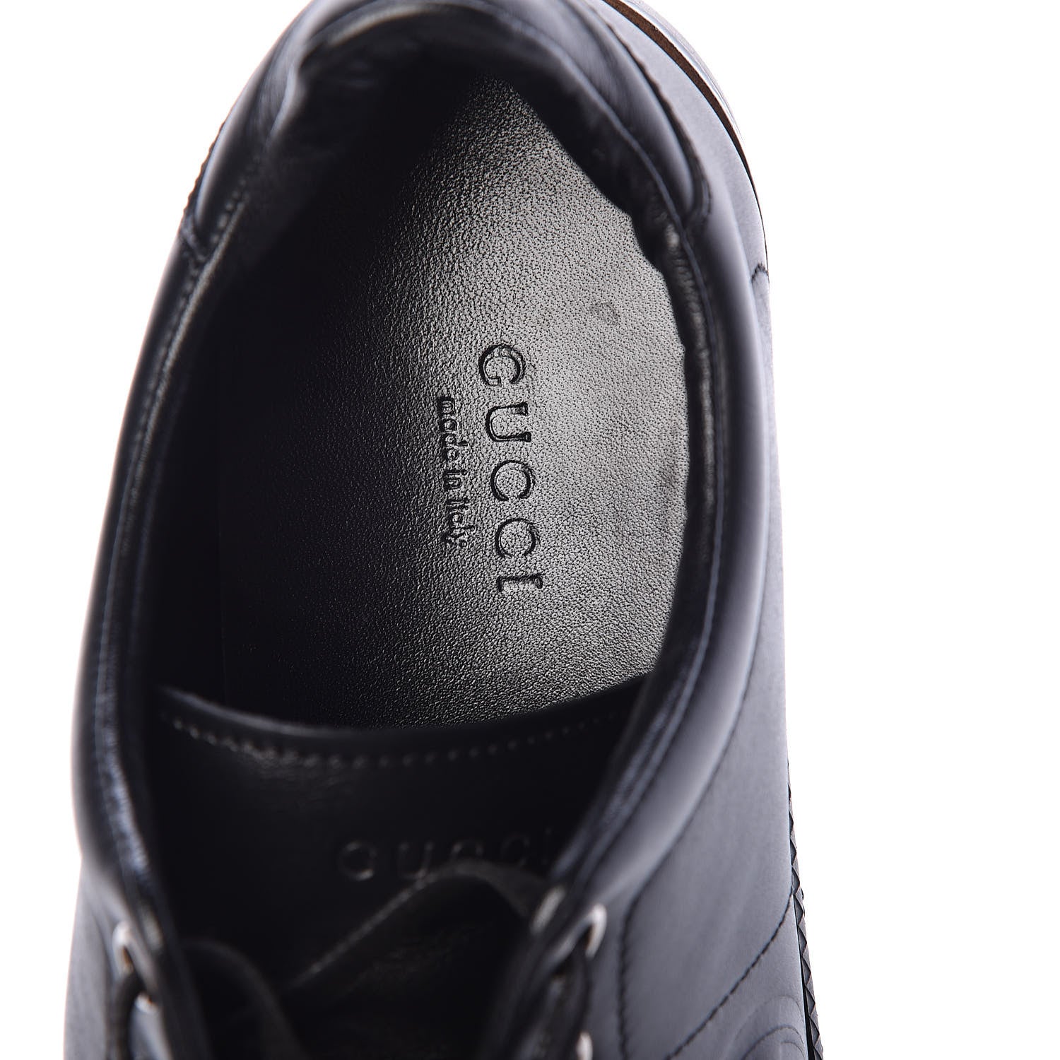 Gucci Calfskin Womens Interlocking G Sneakers 37 Black 5 of 8