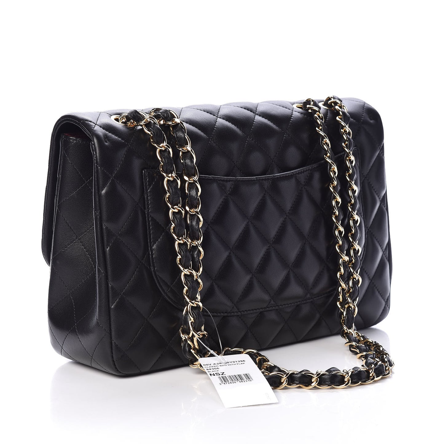 Lambskin Quilted Jumbo Single Flap Black