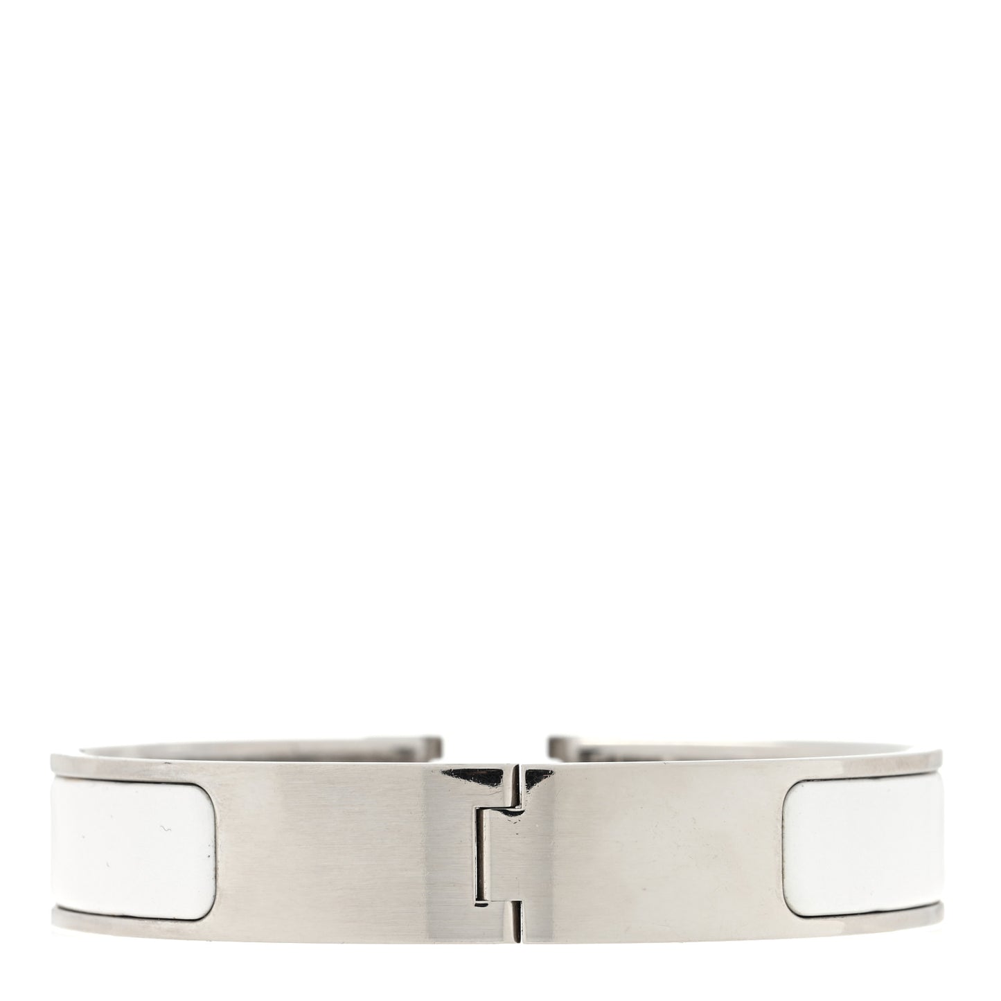 Enamel Narrow Clic Clac H Bracelet PM White